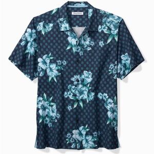 Tommy Bahama Navy and Light Blue Patterned Shirt